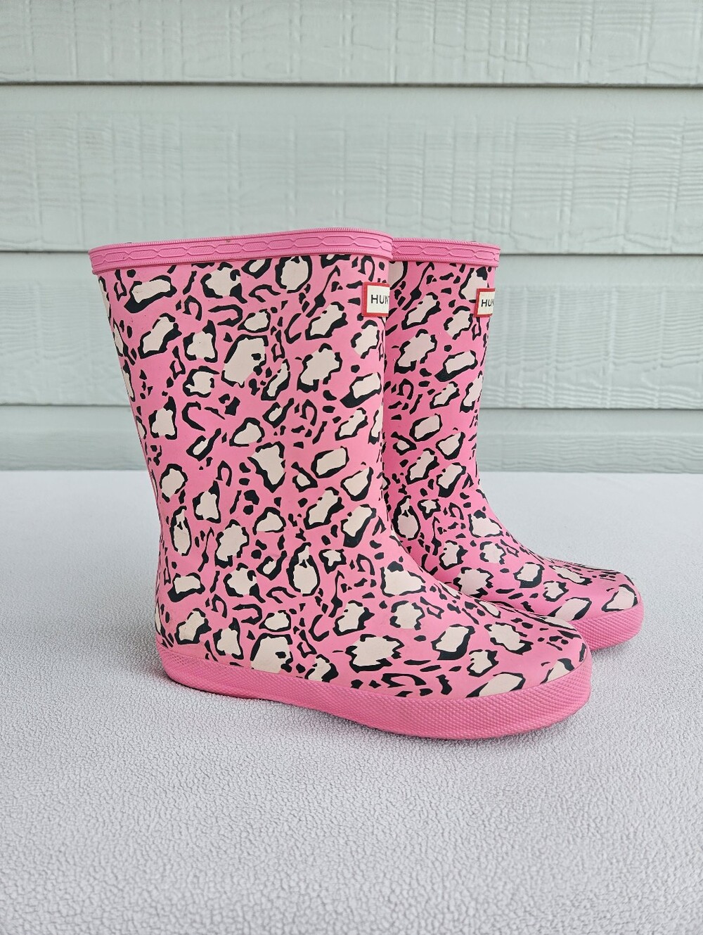 Hunter Kids First Classic Leopard Print Rainboot Pink Waterproof US 13 UK 11